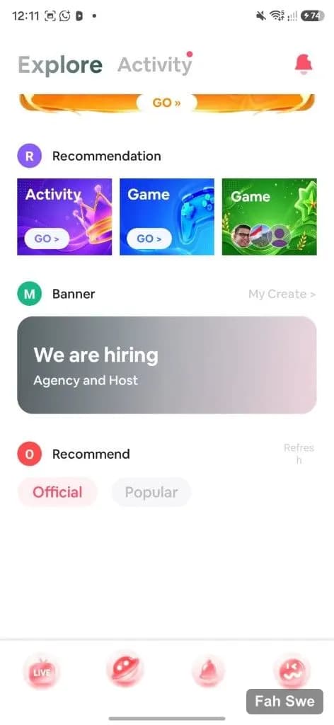 Cat Stream Explore Recommendation and hiring banner. ক্যাট স্ট্রিম এক্সপ্লোর রেকমেন্ডেশন ও হায়ারিং ব্যানার