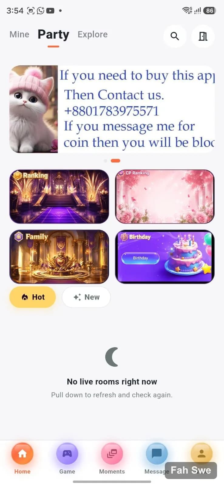 CPE FS Party হোম — জনপ্রিয় ভয়েস রুম ও ব্যানার