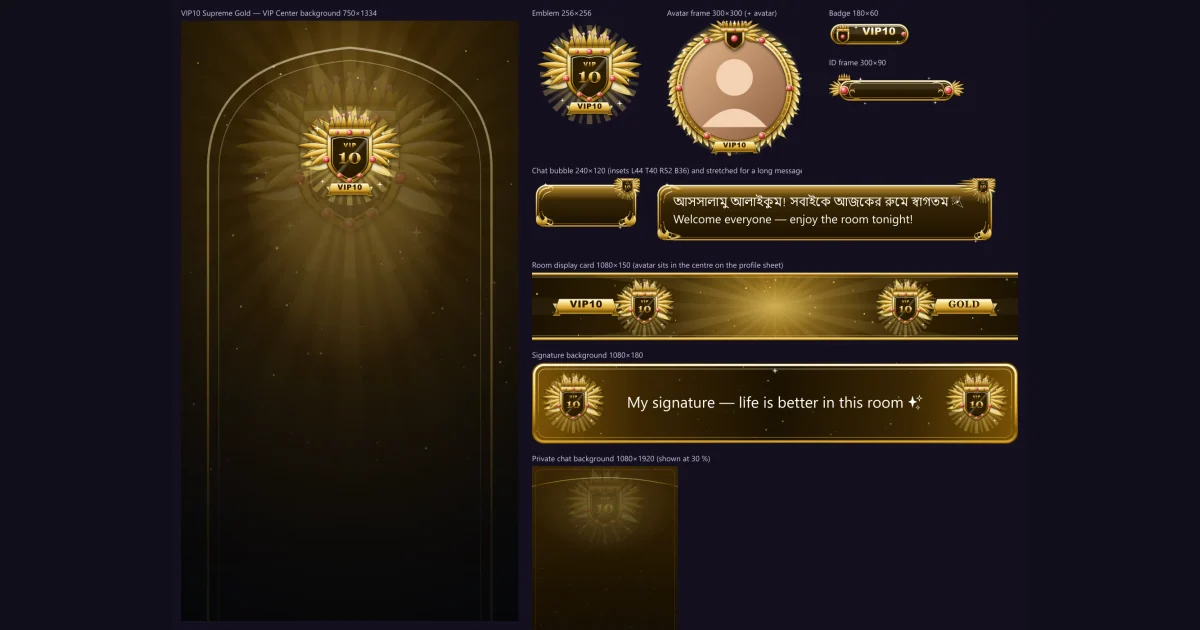 Hiku Live VIP 10 gold artwork board designed by Fah Swe