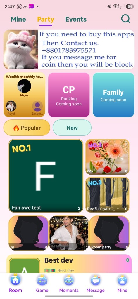Voice Party — Rooms & Ranking